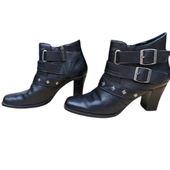 "HARLEY DAVIDSON" Boots SZ 8 Leather VTG Buckles Studded  Y2K Bad Girl Biker - Picture 6 of 16